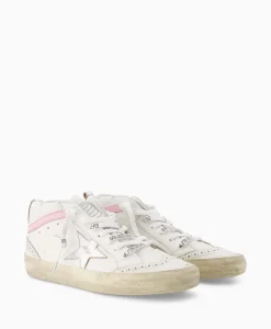 Golden Goose Sneaker Mid Star Leather Upper And Wave Wit*Dames Sneakers