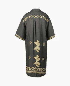 Greek Archaic Kori Maxi Jurk Aeolis Pocket Khaki*Dames Bruiloftskleding