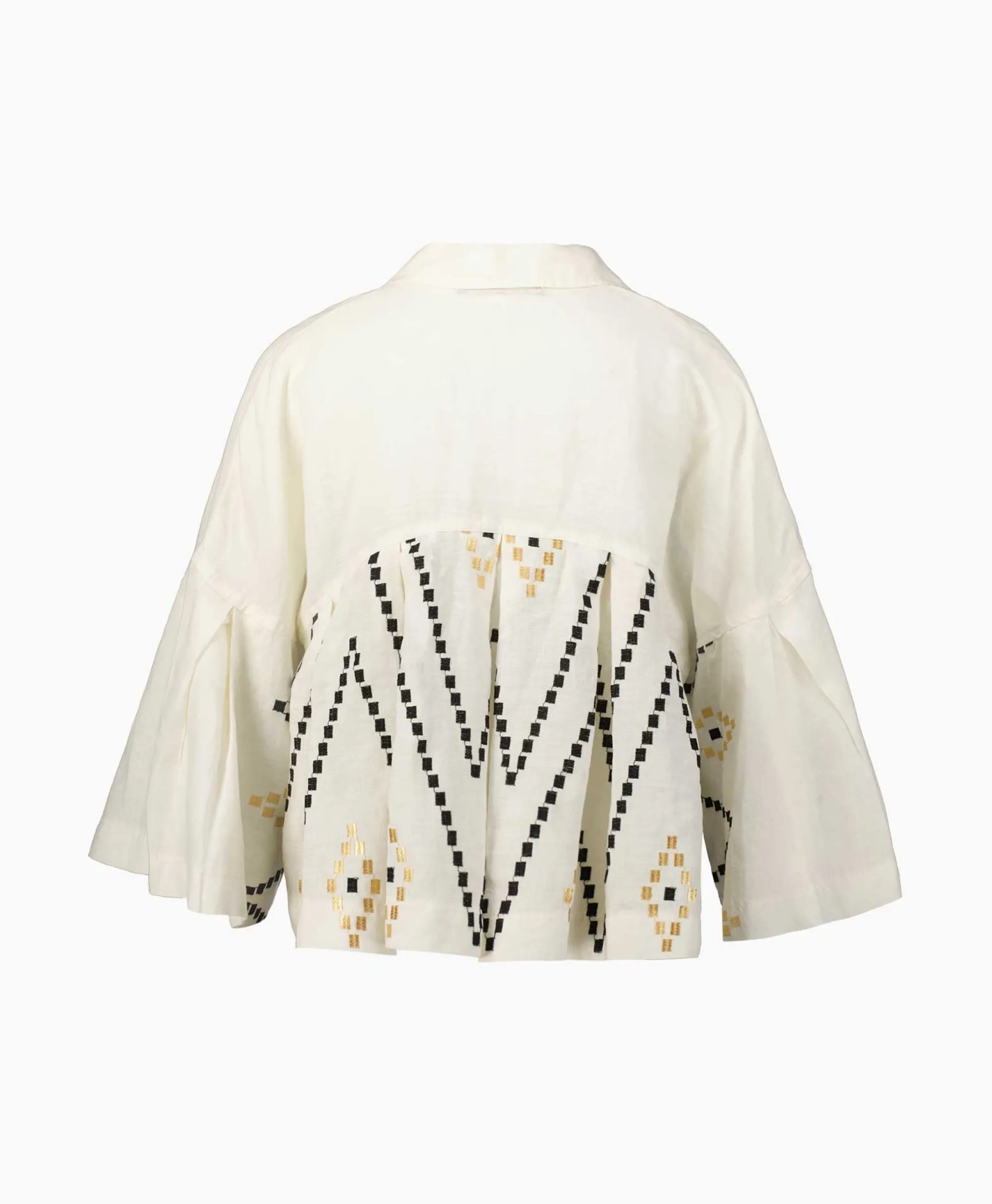 Greek Archaic Kori Top Zig Zag Pleates Ivoor / Naturel*Dames T-Shirts & Tops