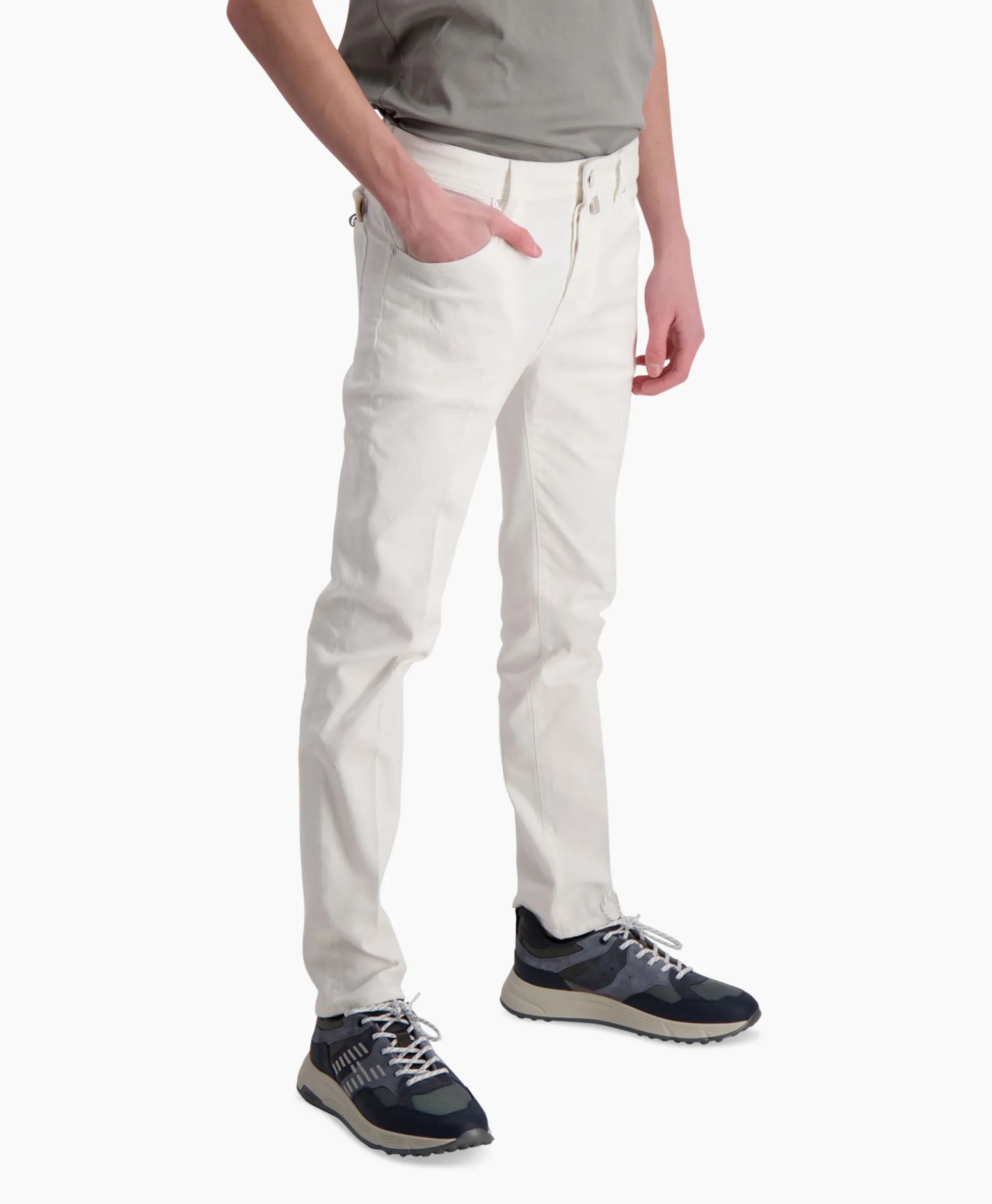 Jacob Cohen Jeans 5 Pkt Slim Crop/Carrot Scott Wit*Heren Broeken