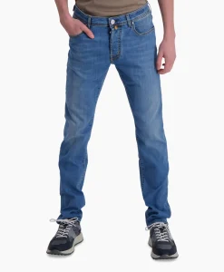 Jacob Cohen Jeans 5 Pkt Slim Fit Bard Midden Blauw*Heren Broeken