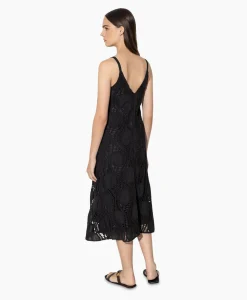 Luisa Cerano Midi Jurk 798490/3619-0 Zwart Dessin*Dames Jurken