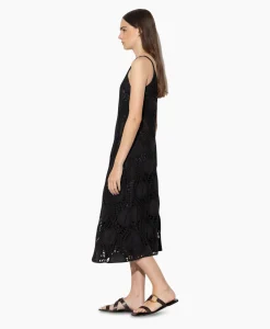 Luisa Cerano Midi Jurk 798490/3619-0 Zwart Dessin*Dames Jurken