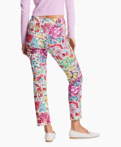 Marc Cain Pants Bloemenbroek Wp 81.11 J04 Licht Rood*Dames Broeken