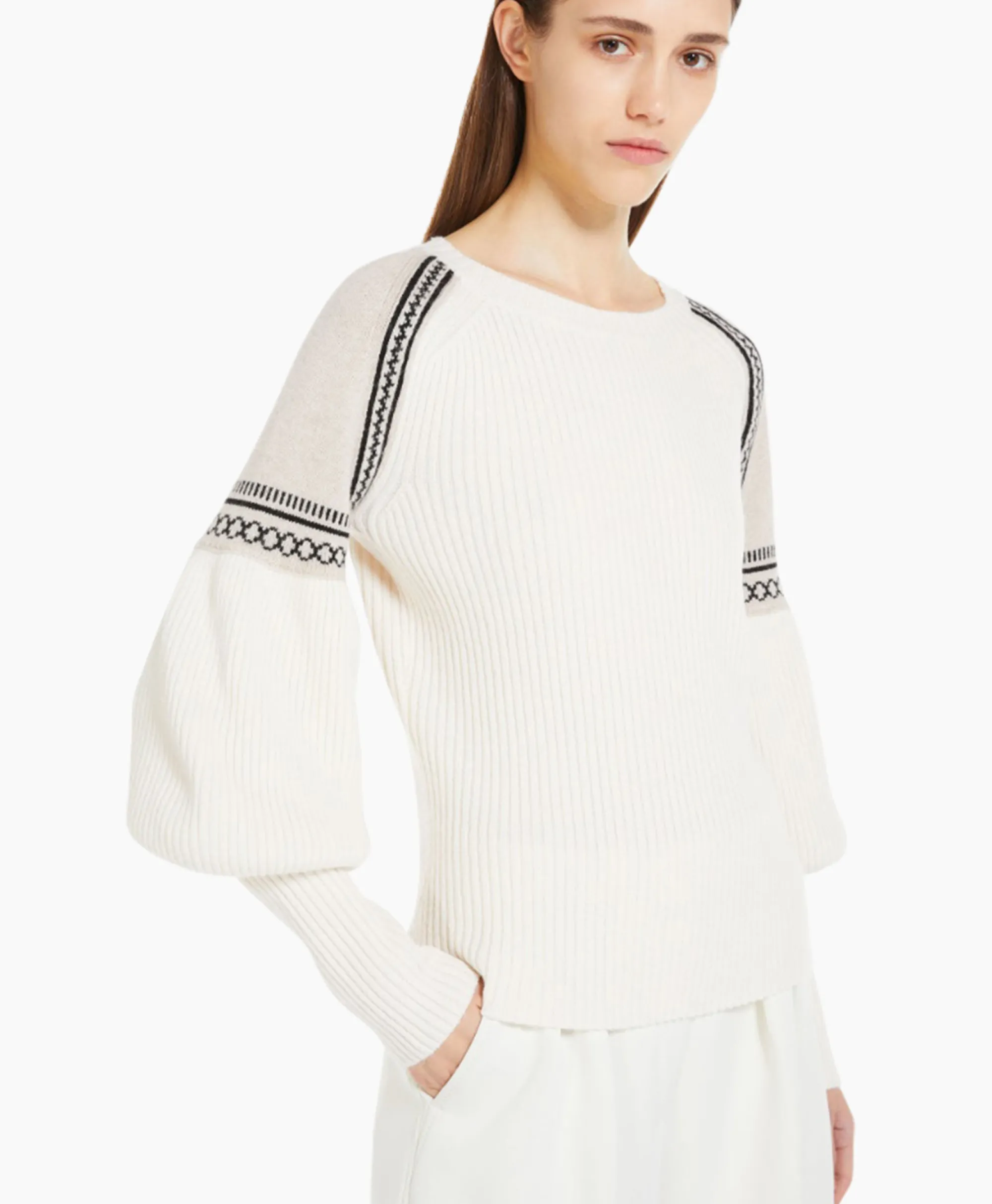 Maxmara Sweater Cosetta Ecru*Dames Truien