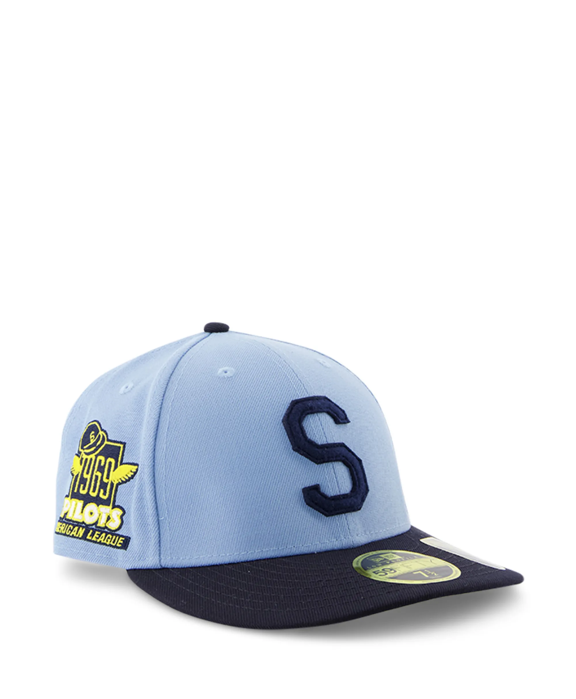 New Era Pet Coops 59Fifty Lp Seattle Pilots Licht Blauw*Heren Petten