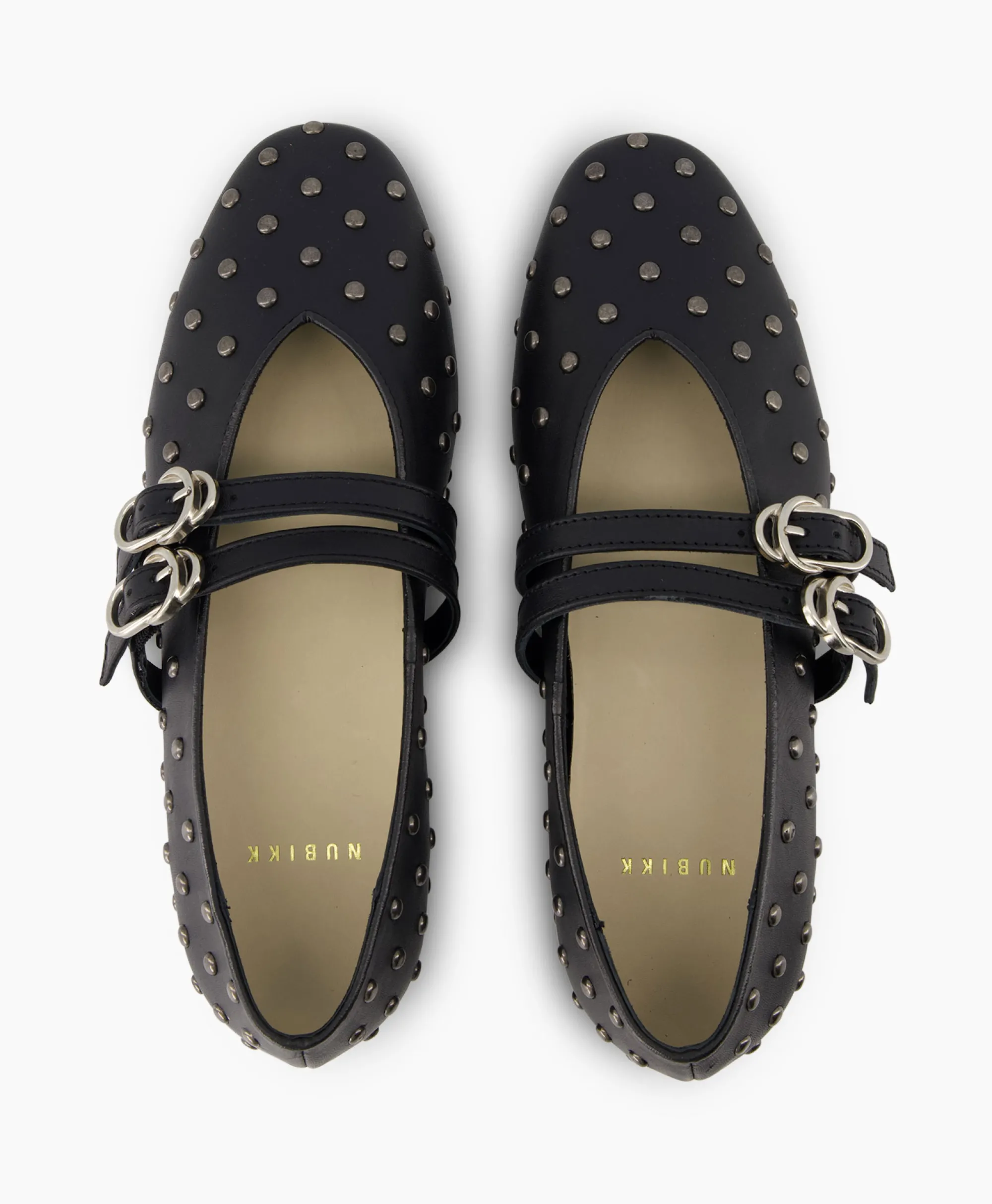 Nubikk Ballerina Gisele Grace Studs Zwart*Dames Instappers