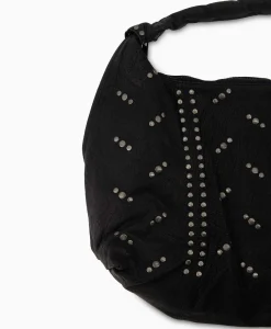 Nunoo Bags Crossbody Tas Maxi Dandy Rivet Washed Black Zwart*Dames Tassen