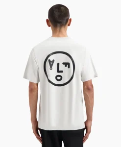 Olaf Hussein T-Shirt Korte Mouw Face Wit*Heren T-Shirts