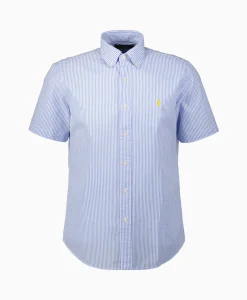 Ralph Lauren Overhemd Seersucker Short Sleeve Licht Blauw*Heren Overhemden