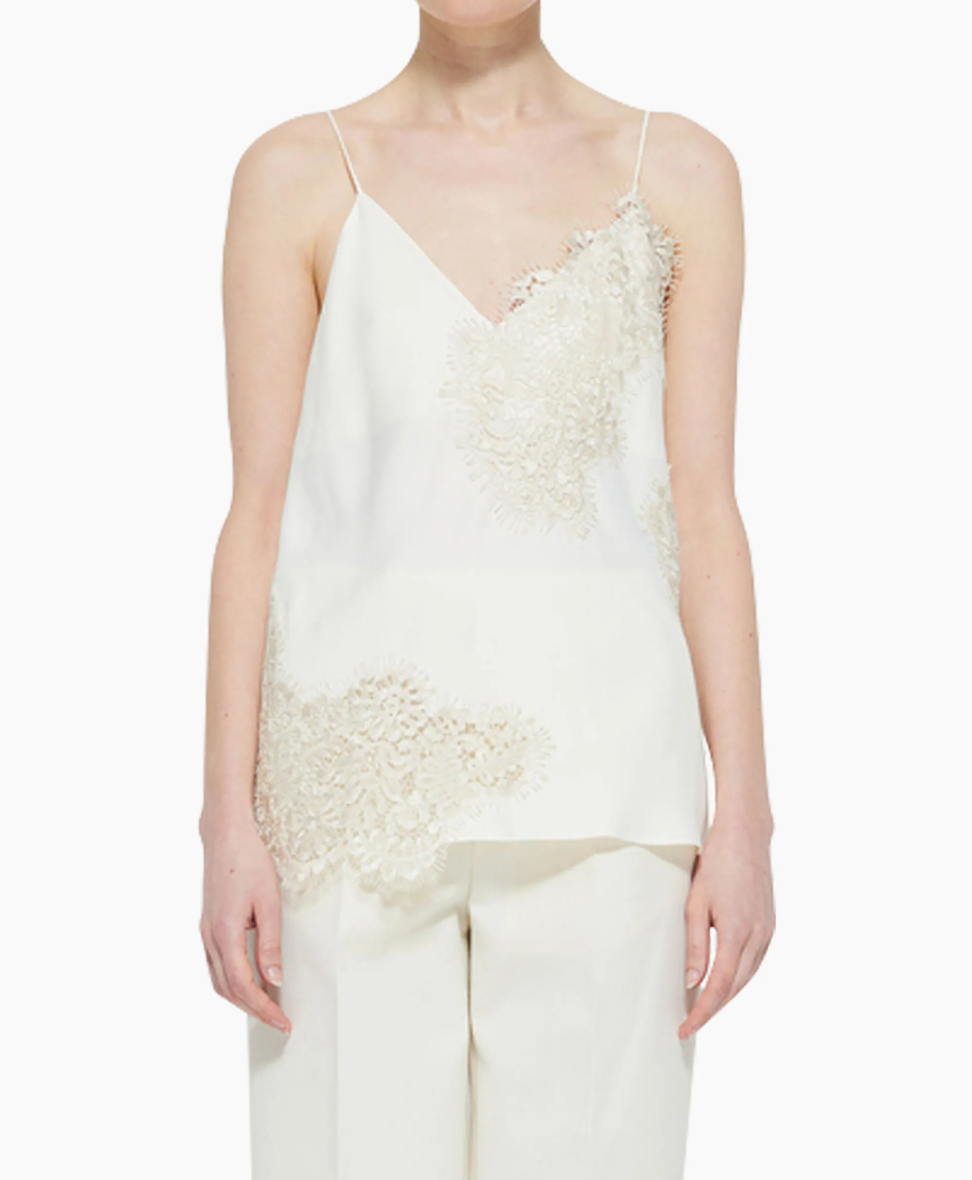 Róhe Rohe Top Lace Camisole Ecru*Dames T-Shirts & Tops