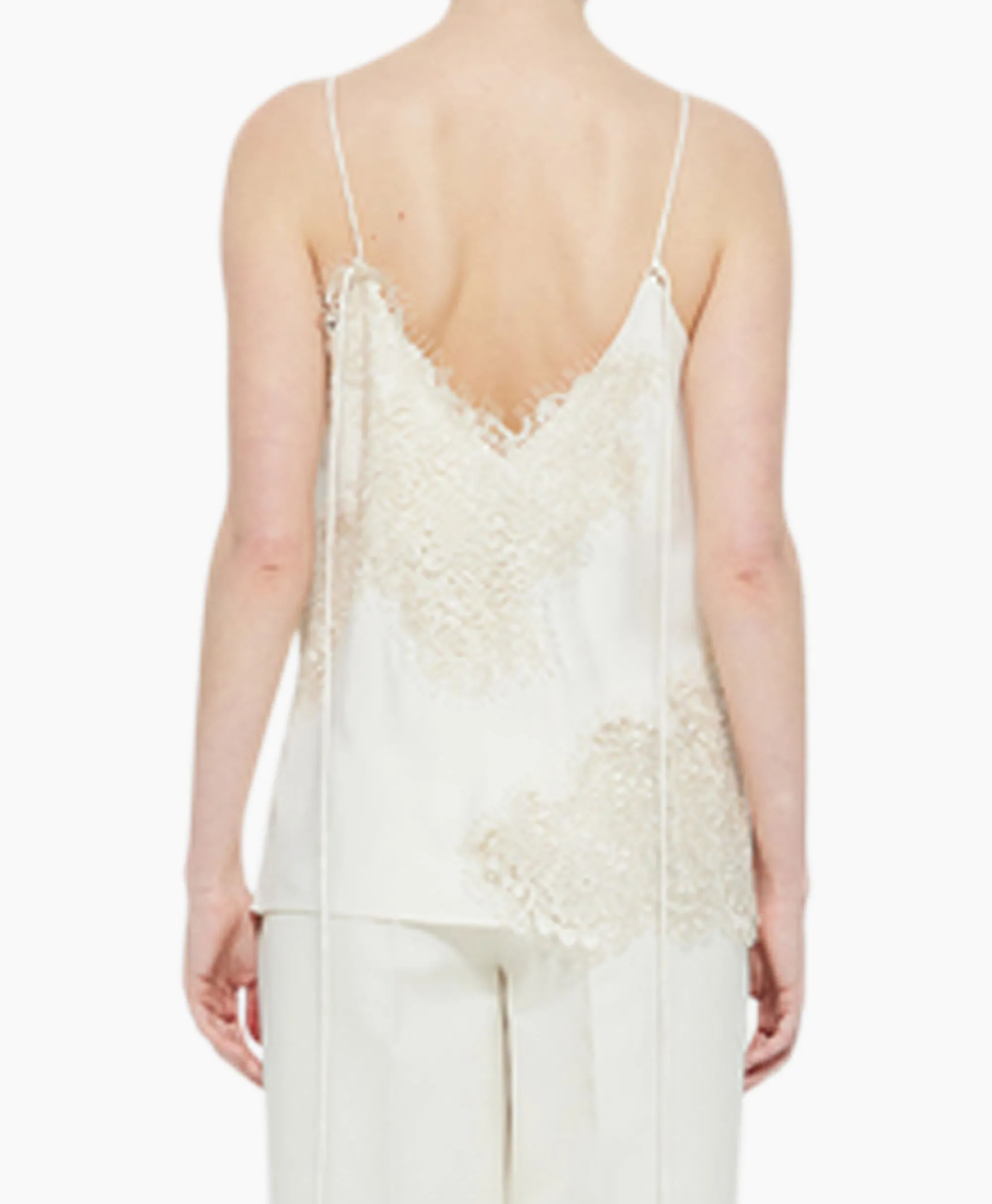 Róhe Rohe Top Lace Camisole Ecru*Dames T-Shirts & Tops