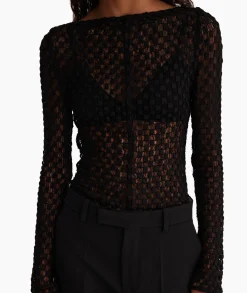 Róhe Rohe Top Lace Zwart*Dames T-Shirts & Tops