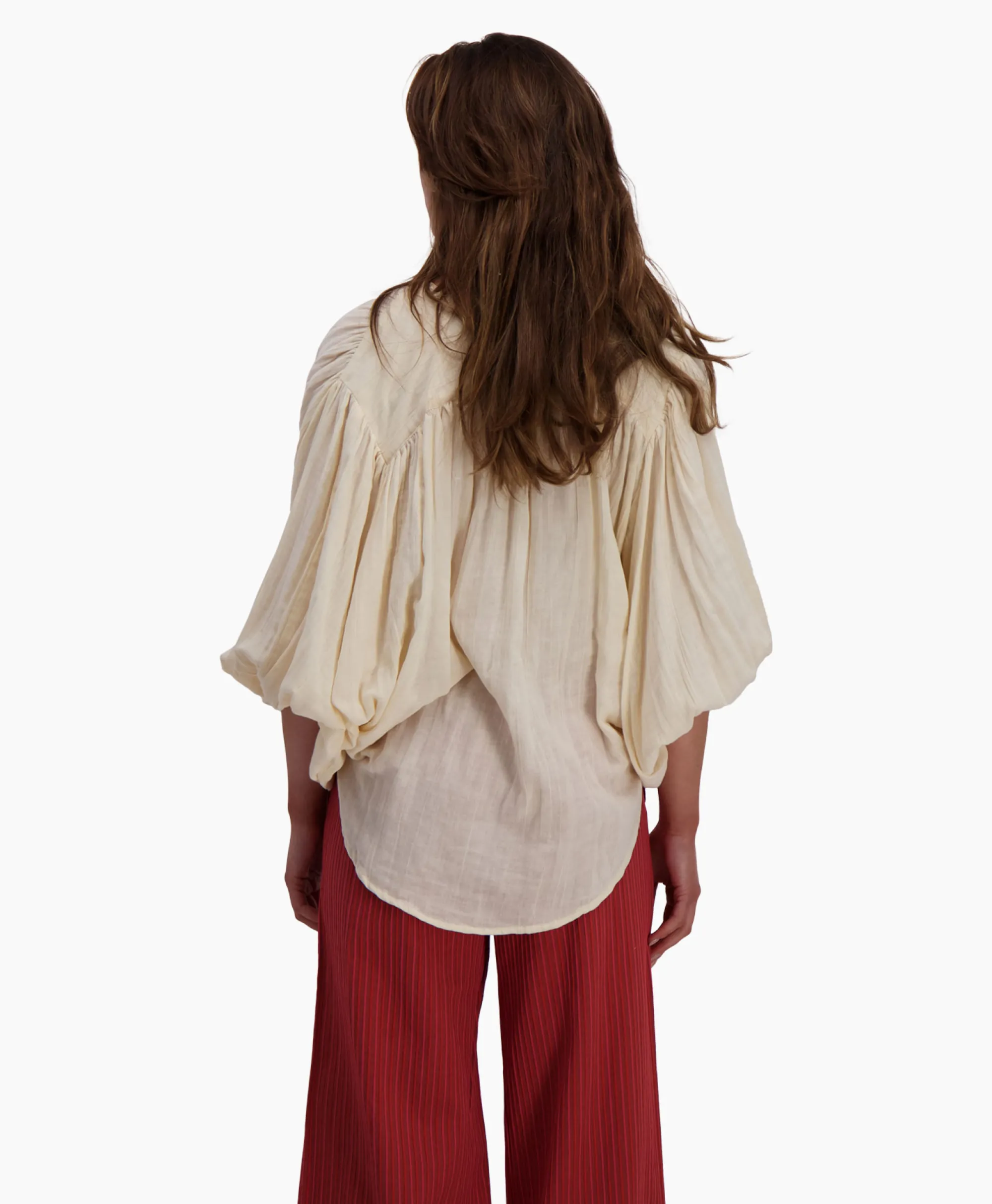 Sea Me Happy Blouse Balloon Resort Beige*Dames Blouses