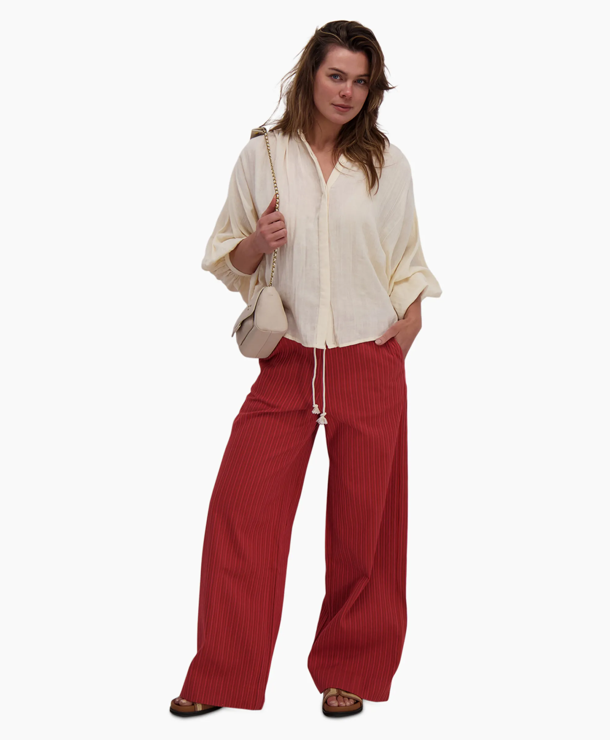 Sea Me Happy Blouse Balloon Resort Beige*Dames Blouses