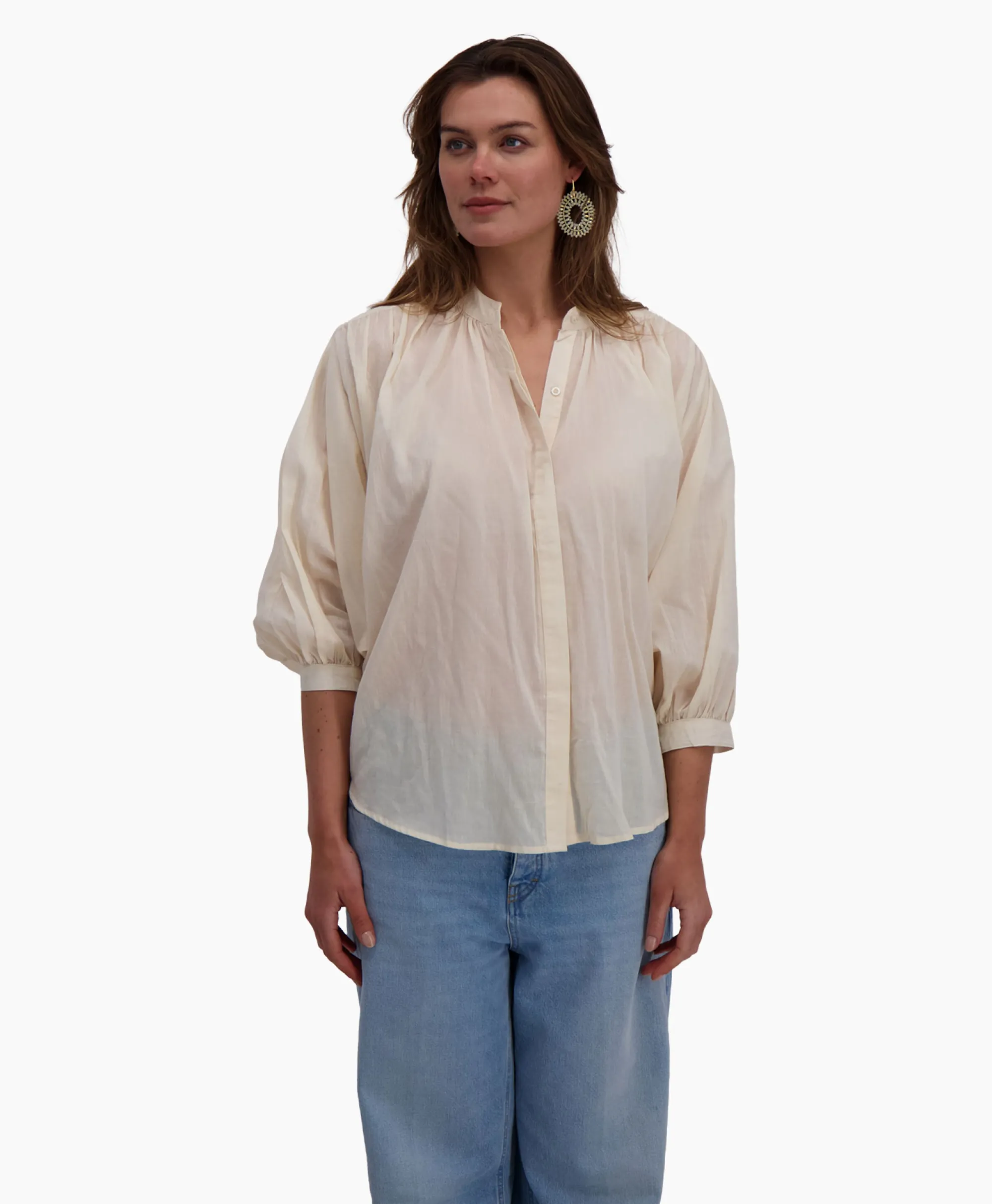 Sea Me Happy Blouse Balloon Beige*Dames Blouses