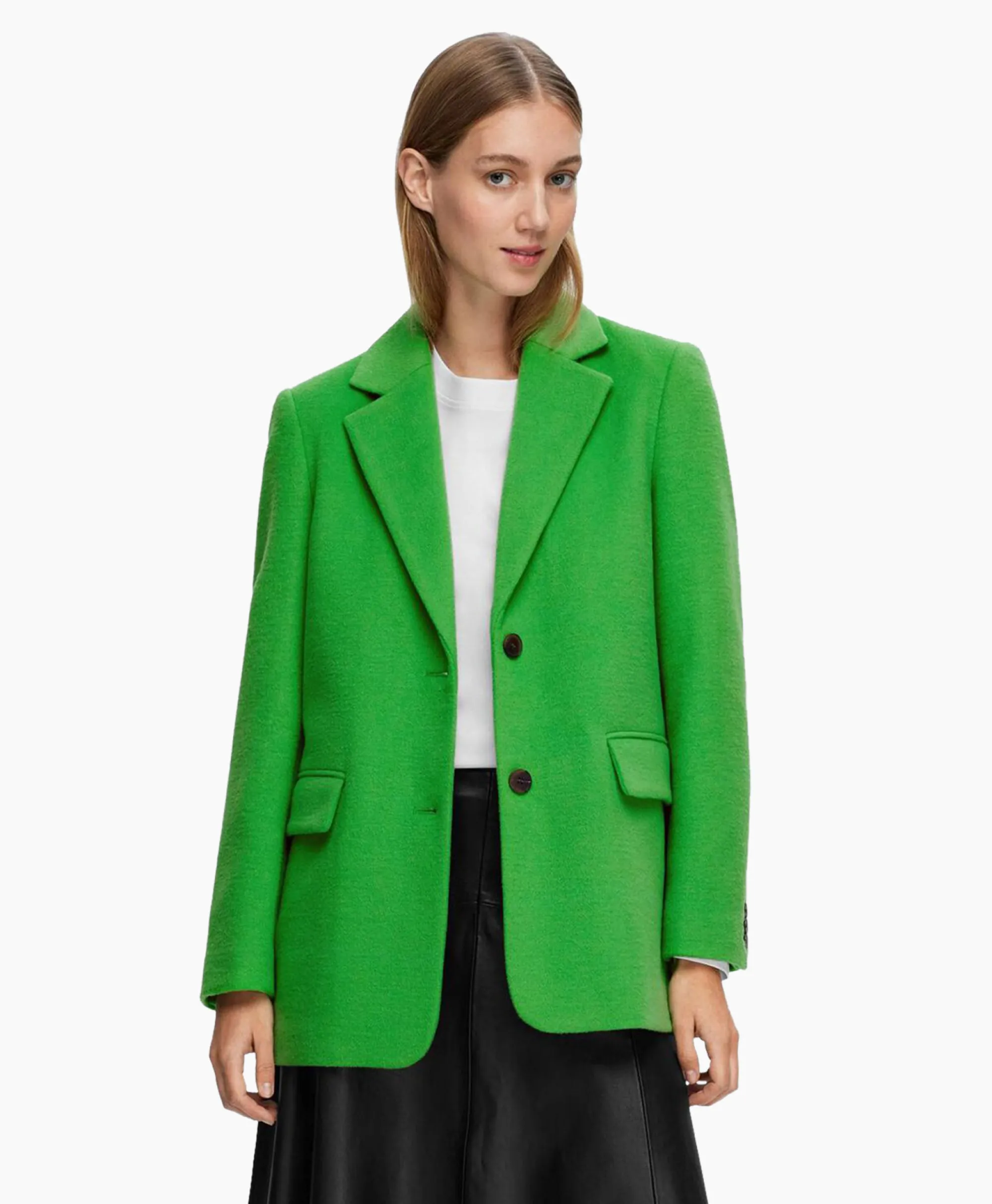 Selected Femme Blazer Sasja Wool B Groen*Dames Blazers