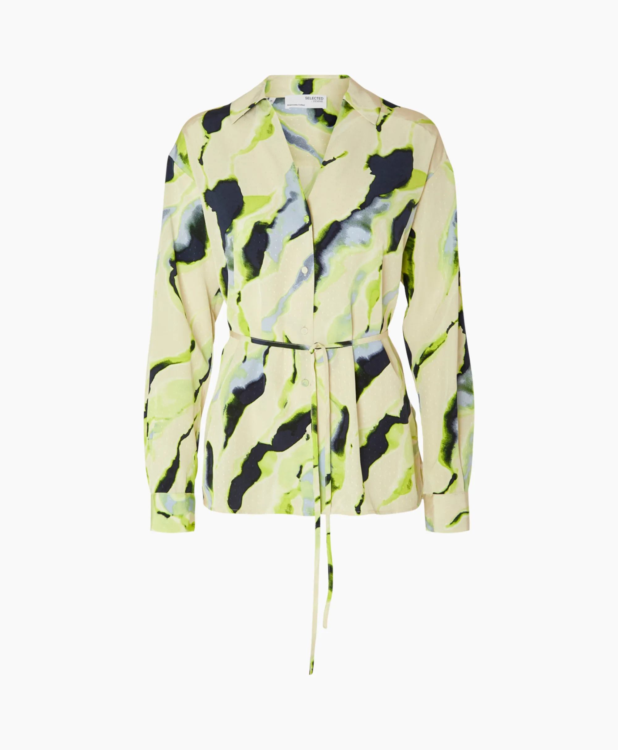 Selected Femme Blouse Lilian Ls Aop Shirt B Goud*Dames Blouses