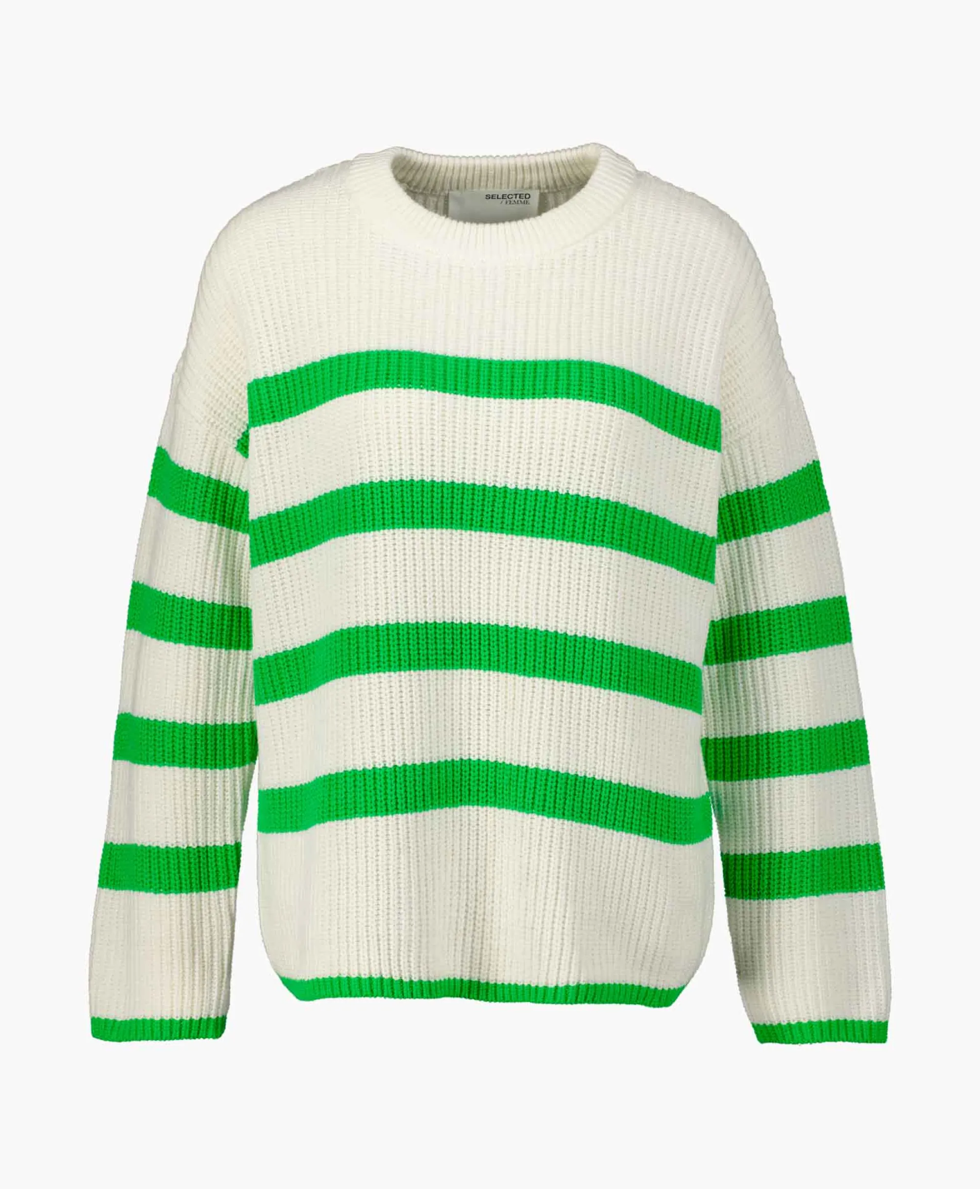 Selected Femme Gebreide Trui Bloomie Ls Knit O-Neck B Noos Off White*Dames Truien