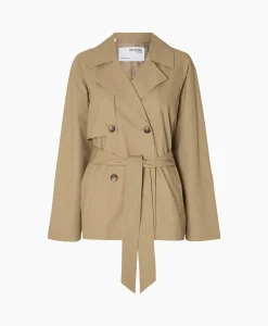 Selected Femme Jack Belinda Short Trench Coat Zand*Dames Jassen
