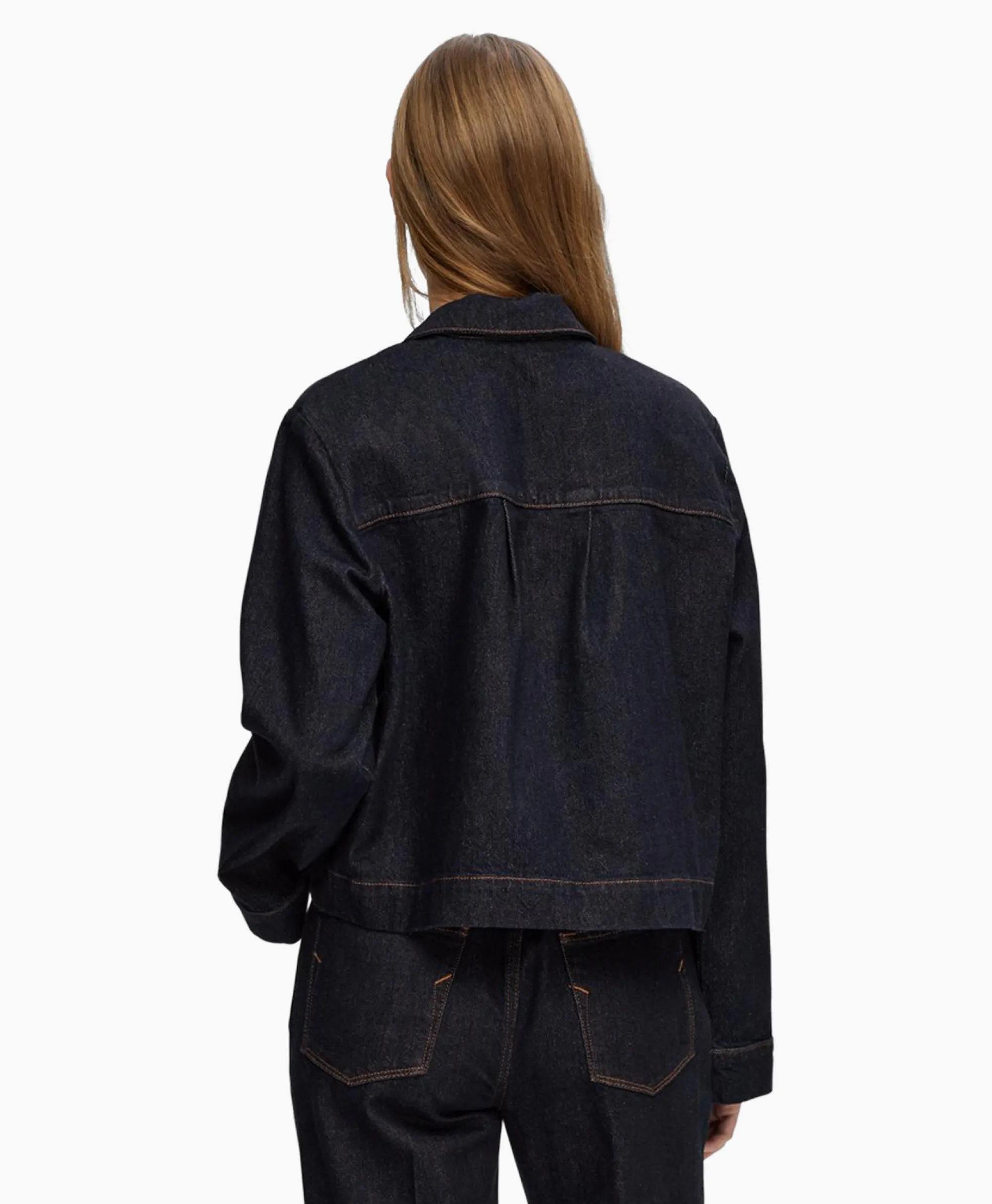 Selected Femme Jack Lisa Boxy Denim Jacket D2 Donker Blauw*Dames Jassen