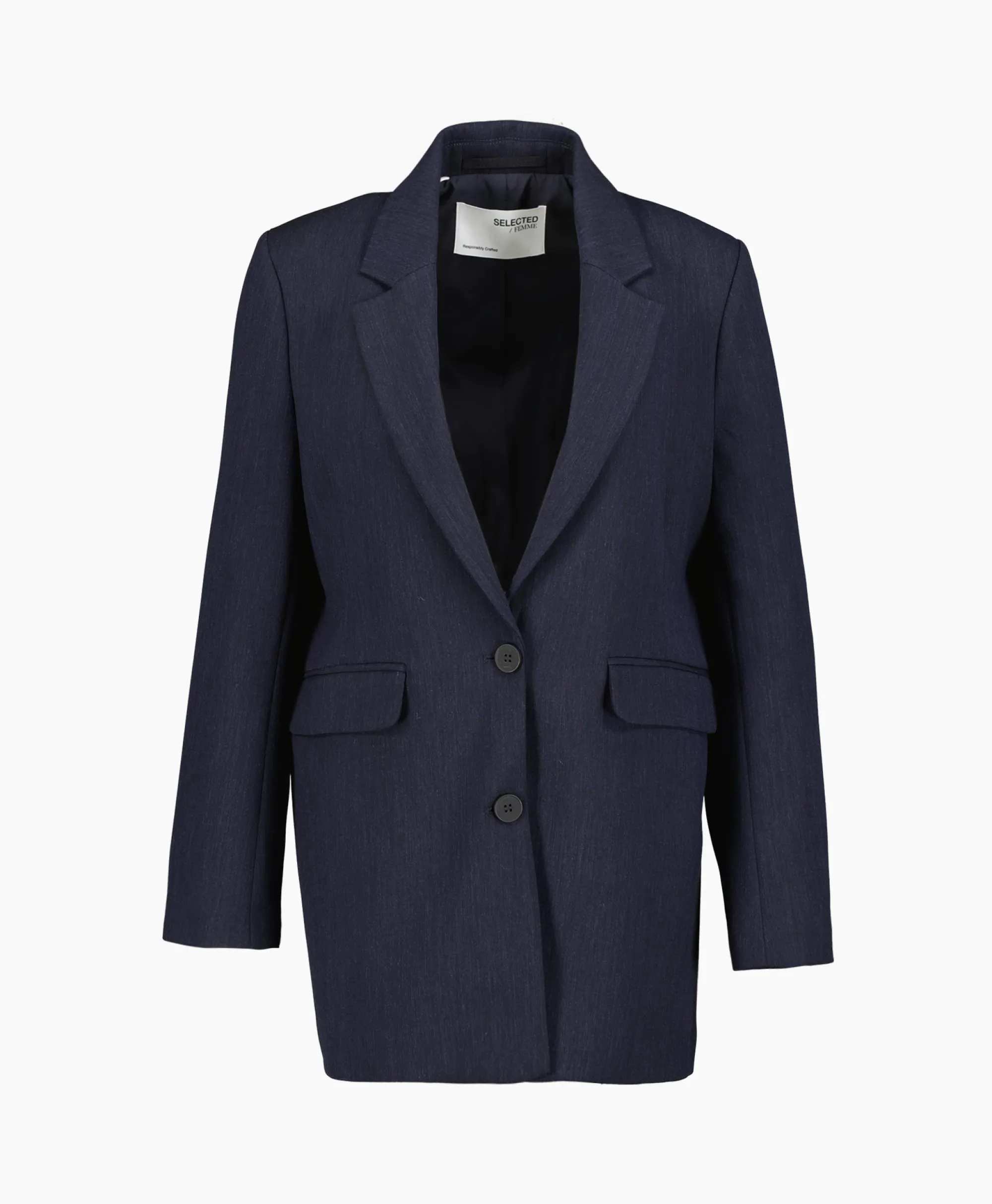Selected Femme Jasje Rita Ls Relaxed Blazer D Sapdonker Blauw*Dames Blazers