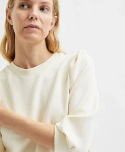 Selected Femme Sweater Tenny 3/4 Sweat Top Noos Wit*Dames Truien