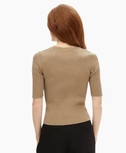 Selected Femme Top Mala 2/4 Knit O-Neck B Noos Licht Grijs*Dames T-Shirts & Tops