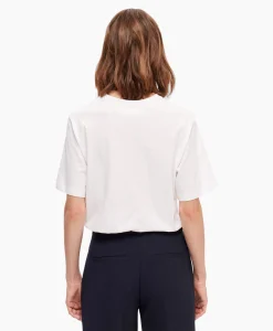 Selected Femme T-Shirt Korte Mouw Vilja Ss Printed Tee W Noos Wit*Dames T-Shirts & Tops