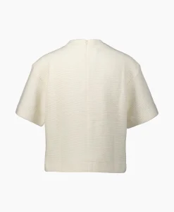 Selected Femme T-Shirt Korte Mouw Frankie 2/4 T-Neck Wit*Dames T-Shirts & Tops