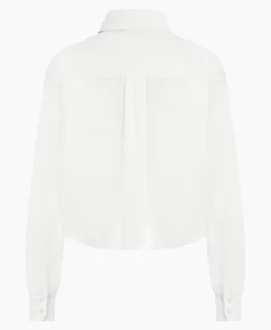 Studio Anneloes Blouse Dion Cropped Poplin Wit*Dames Blouses