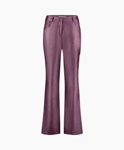 Studio Anneloes Broek Selina Metallic Leather Trousers Paars*Dames Broeken