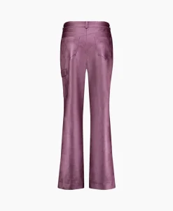 Studio Anneloes Broek Selina Metallic Leather Trousers Paars*Dames Broeken