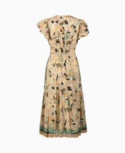 Ulla Johnson Midi Jurk Angelica Ecru*Dames Jurken