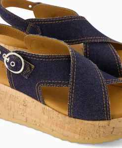 Via Vai Sandaal Met Hak Sissel Capri Blauw*Dames Sandalen