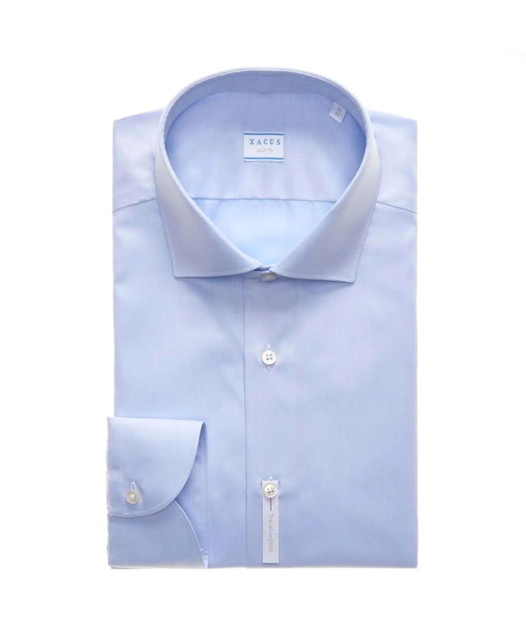 Xacus Travel Shirt Licht Blauw*Heren Overhemden