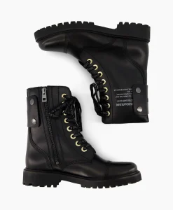 Zadig & Voltaire Zadig & Voltaire Enkellaars Joe Smooth Cowskin + Side Prin Zwart*Dames Laarzen