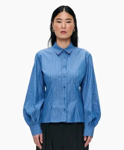 Zenggi Blouse Puff Sleeve Blauw*Dames Blouses